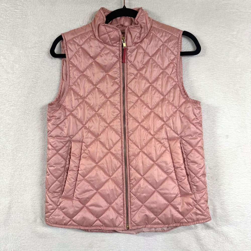 Crewcuts XL Quilted Puffer Vest Pink Full Zip Sleeveless Preppy Classic Winter